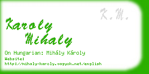 karoly mihaly business card